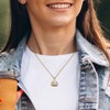 EVERLY JEWELRY | Two-Tone Silver 1/4ct TGW Created White Sapphire Crown Pendant with Chain - 18 in - 4 of 4