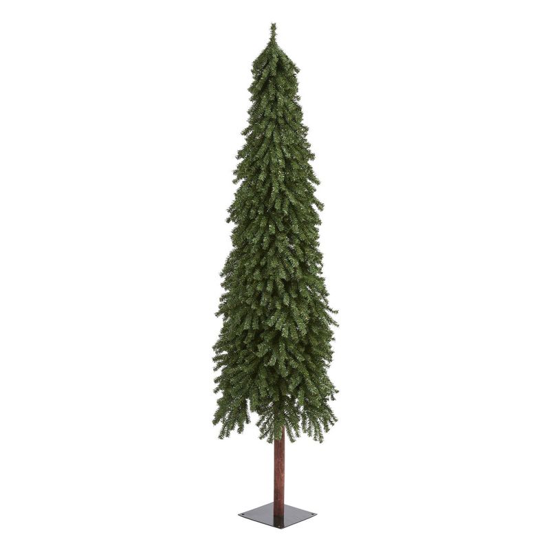 7ft Nearly Natural Unlit Slim Grand Alpine Artificial Christmas Tree, 1 of 9