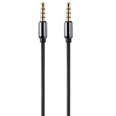 Monoprice Audio Cable - 1 Feet - Black | Auxiliary 3.5mm TRRS Audio & Microphone Cable, Slim Design Durable Gold Plated - Onyx Series