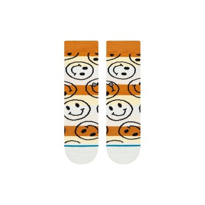 Stance Kids&#39; Smiley Crew Socks - Yellow/White L