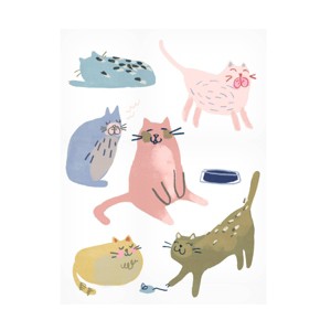14" x 19" June Erica Vess 'Cat Squad II' Unframed Wall Canvas: Giclee Gallery-Wrapped Art - Trademark Fine Art - 1 of 4