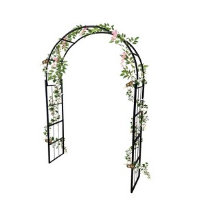 Metal Garden Arch Trellis, 60.23" W x 15.74" D x 86.61" H, Garden Arch Trellis for Climbing Plants Outdoor - 1 of 4
