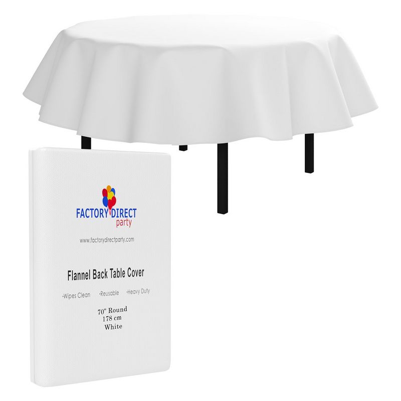 Crown Display Flannel Backed Vinyl Tablecloths - Vinyl Tablecloths - 1 Count Waterproof Tablecloths, 1 of 6