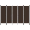 vidaXL 5-Panel Room Divider Brown 98.4"x70.9" - 2 of 4
