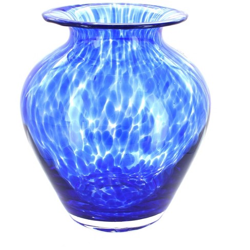 Art Glass Vase Beautiful Decorative Blown Blue Green Brown Outdoor Window Gift 
