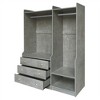 Bedroom particleboard open wardrobe, wood style, multi-zone storage cabinet - 4 of 4