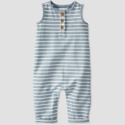 little Planet By Carter's Baby Striped Jumpsuit - Blue 3M