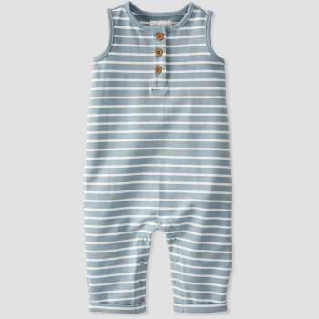 little Planet By Carter's Baby Striped Jumpsuit - Blue Newborn