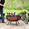 Sunnydaze Outdoor Portable Camping or Backyard Large Round Fire Pit Bowl with Spark Screen, Wood Grate, and Log Poker - 32" - Copper Finish - 2 of 4