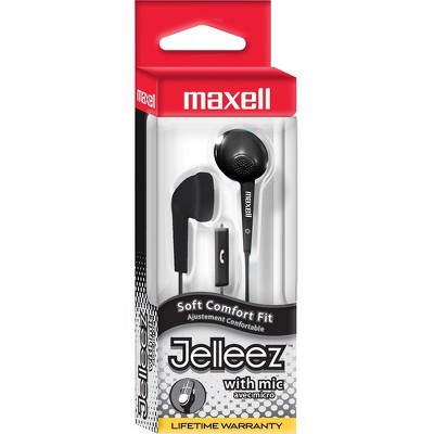 Maxell Jelleez Earset - Stereo - Mini-phone - Wired - 32 Ohm - 20 Hz - 22 kHz - Earbud - Binaural - Outer-ear - 3 ft Cable - Black