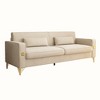VASIP 85" Modern Beige Sofa - Upholstered 3-Seater with Metal Legs and Pillows, Minimalist style for Living Room,Office - 4 of 4