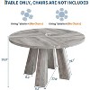 Round Dining Table for 4-6, 47" Wood Kitchen Dinner Table with Sturdy Base Pedestal for Living Room, Apartment - 3 of 4