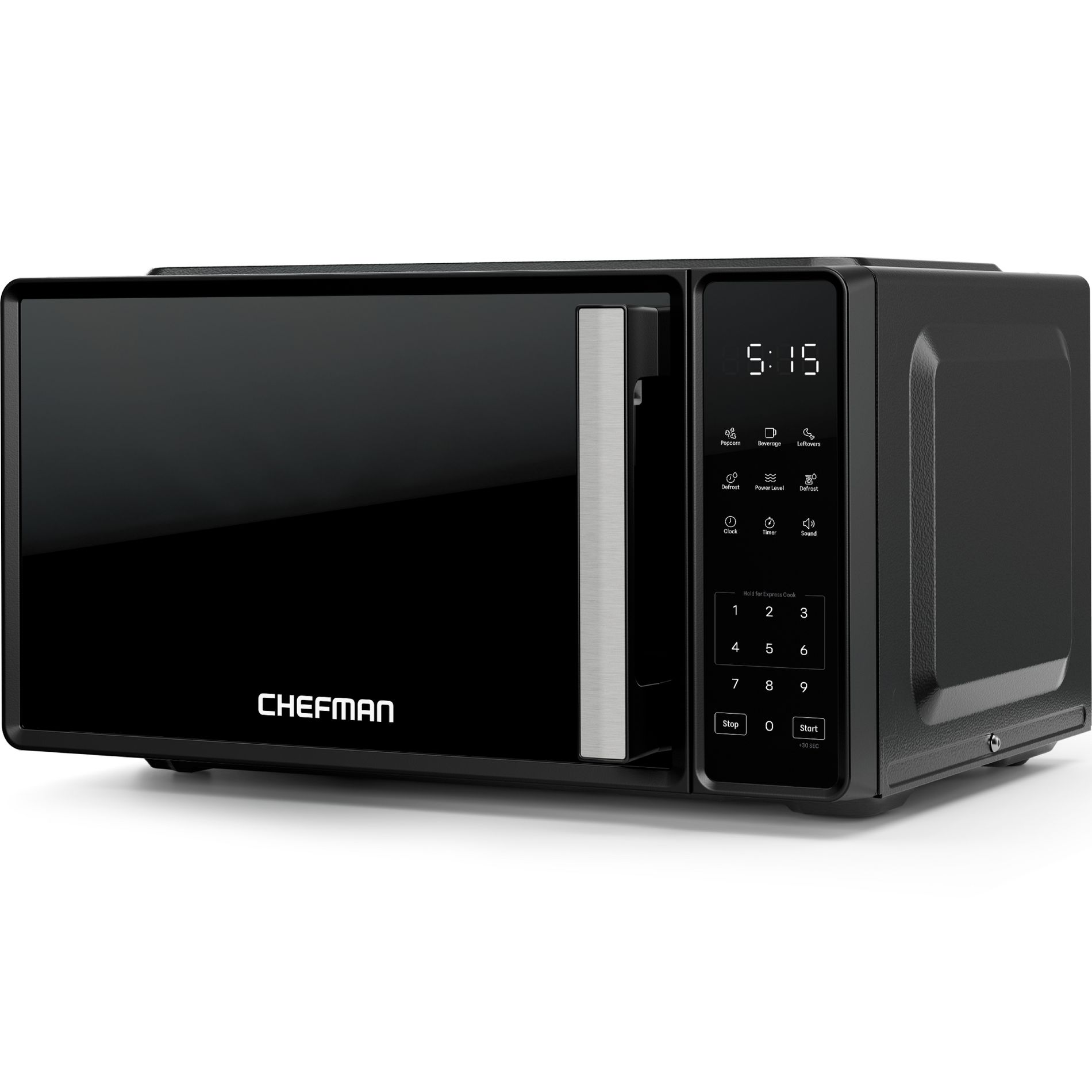 Chefman Countertop Microwave Oven 0.7 Cu. Ft., 700 Watts with 3 Presets and 10 Power Levels - Black