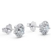 Pompeii3 7/8ct Halo Diamond Studs 14k White Gold - 2 of 4