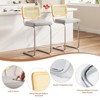 CAVINAS Set of 2 PU Leather Bar Stools,Counter Height Barstools with Rattan Back,Armless Bar Chairs for Home Pub & Kitchen Island - 4 of 4
