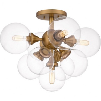 Quoizel Lighting Glinda 5 - Light Semi-Flush Mount in  Brushed Weathered Brass