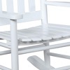 Solid Acacia Youth Rocking Chair with Slat Back, Straight Arms and Farmhouse Design for Living Room - 4 of 4