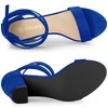 Allegra K Women's Open Toe Lace Up Ankle Strap Chunky Heel Sandals - 4 of 4