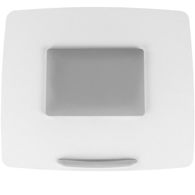 White Adjustable Mobile Podium with Pneumatic Height and Tilt