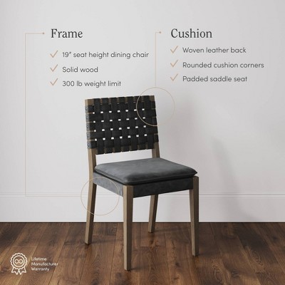 Cohen Black Faux Leather and Wood Upholstered Side Chair
