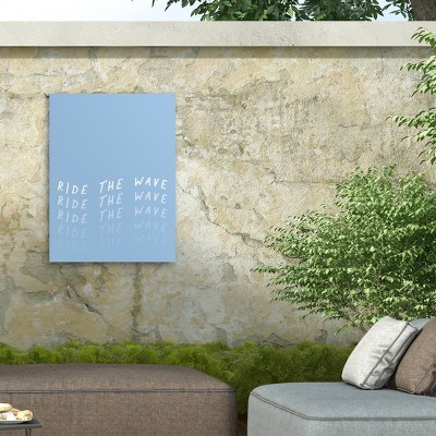 Ride the Wave Blue Canvas Typography Wall Art