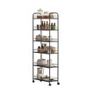 Aghana Digitals 6-Tier Narrow Metal Rolling Cart with Lockable Wheels & Baskets, 10" Slim Storage - 3 of 4