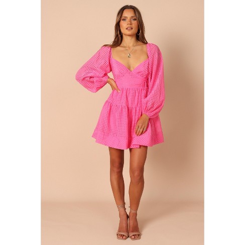 Alice Bow Back Mini Dress - Hot Pink - Petal & Pup USA