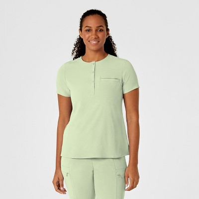 Wink RENEW Women's Mandarin Collar Tuck-In Scrub Top, XS.