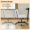 Wide Desk Chair, Criss Cross Chair w/Rocking Function & Adjustable Height, 300lbs Capacity Cross Legged Armless Rolling Chair - 4 of 4