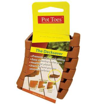 Pot Toes The Decksaver 1 in. H X 2 in. W X 3 in. D Plastic Planter Feet Terracotta