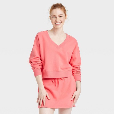 Women's French Terry V-Neck Sweatshirt - JoyLab™