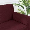 Home Mart Goods Burgundy 3-Piece Set 4-Way Stretch Ruffled Skirt Slipcover Sofa Loveseat & Armchair Cover Protector - 3 of 3