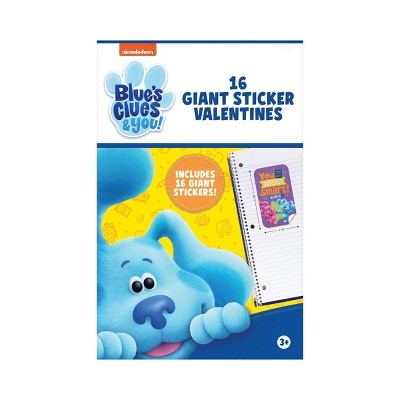 16ct Giant Valentine's Day Stickers Blues Clues Kids Exchange Cards