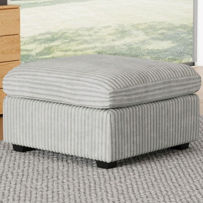 Belffin Corduroy Storage Ottoman - Modular Footrest with Hidden Compartment & Tool-Free Assembly