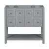 Vynxaria 36" Gray Freestanding Bathroom Storage Cabinet with Soft-Closing Doors and Drawers - 2 of 4