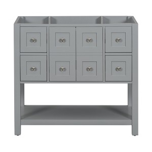 Akoasm 36 Inch Solid Wood Tall Bathroom Storage Vanity Cabinet With Drawers And Soft Closing Door(NO SINK)-Grey - 1 of 4