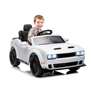 Jojoka 12V Licensed Ride On Car for Kids, Dodge Challenger Style, Toddler Ride On Toy with Remote, Spring Suspension, Music, LED Lights - 1 of 4