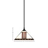 Toltec Lighting Any 1 - Light Pendant in  Matte Black with 14" Purple & Metal Leaf Art Glass Shade - 2 of 2