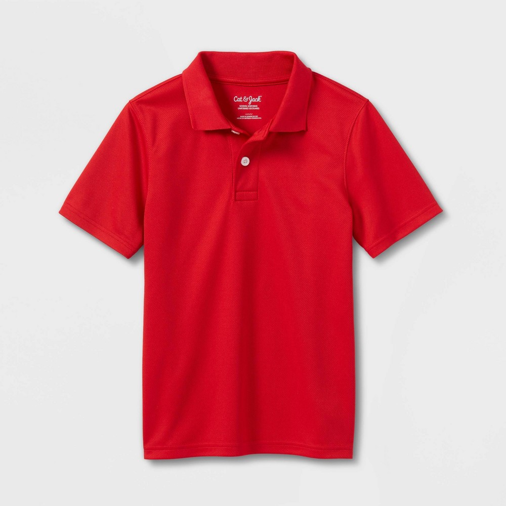 Kids' Performance Short Sleeve Uniform Polo Shirt - Cat & Jack™ Red L