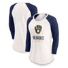 MLB Milwaukee Brewers Women's White 3/4 Sleeve Fashion T-Shirt - 3 of 3