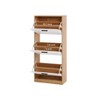 TIRAMISUBEST 3-Drawer Flip Panel Shoe Storage Cabinet - Freestanding Slim Shoe Rack Organizer for Entryway, Hallway & Living Room - 4 of 4