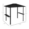 6' x 8' Metal Roof BBQ Grill Gazebo, Hardtop Gazebo with Aluminum Frame and 2 Side Shelves - 3 of 4