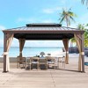 COWLOWN 12' X 16' Double Tier Aluminum Metal Gazebo Featuring Reinforced Galvanized Steel Roof for Outdoor Spaces like Patio, Lawn, Backyard & Deck - 3 of 4