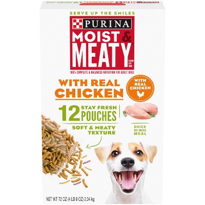 Moist &#38; Meaty Chicken Flavor Dry Dog Food - 12ct Pack