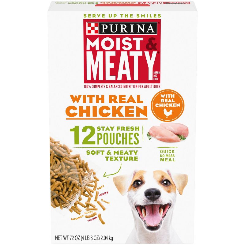 Moist &#38; Meaty Chicken Flavor Dry Dog Food - 12ct Pack, 1 of 8