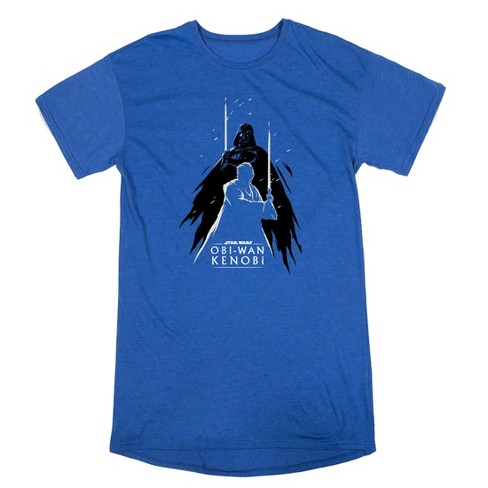 Star Wars: Obi-wan Duel Of Two Women's Royal Blue T-shirt-small