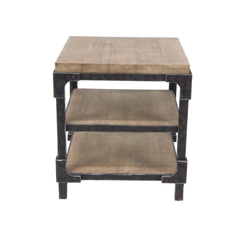 Industrial 3 Tier Side Table Brown - Olivia &#38; May, 5 of 20