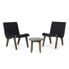 SKRAN Wood Patio Seating Set of 3 with  Rope Weave Design and Sturdy Acacia Wood Base - Perfect Accent for Patio, Deck, Garden - 2 of 4