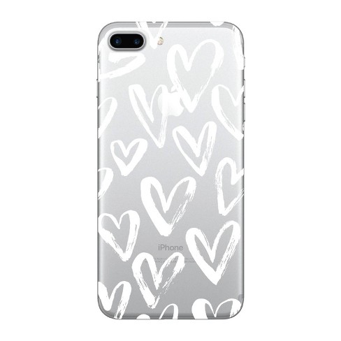 Otm Essentials Apple Iphone 8 Plus/6s Plus/6 Plus Tough Edge Geometrics & Patterns Clear Case White Hearts :