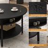 WOWLIVE 36"W Lift Top Coffee Table with Storage, Round Wood Cocktail Table for Living Room, CT003 - 3 of 4